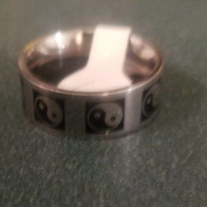 Stainless Steel Yin Yang Ring   Size 6.5 Unisex